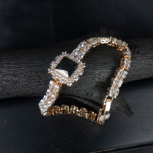 Square Micro Inlaid Zirconium Buckle Bracelet D306